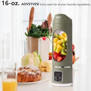 Ultimate Portable Blender! USB Rechargeable & Compact for Smoothies On-The-Go - Perfect Travel, Back To School & Gym! Leak Proof Design, Makes Shakes & Baby Food in Seconds cup juicer rechargeable mini blender vegetable Green