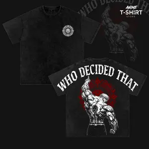 Escanor The Seven Deadly Sins Who Decided That Vintage Washed T-Shirt, Relaxed Fit, Heavyweight Cotton, Unisex Streetwear Casual Wear, Gift for Anime Fans