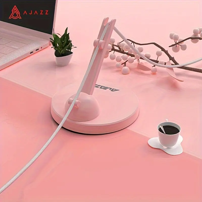 Ajazz AM100 Mouse Elastic Cord Clip - Office Use Computer Cable Management Accessory, Weighted Non-Slip Rubber Base, Reinforced Clamp Line, 2 Color Options