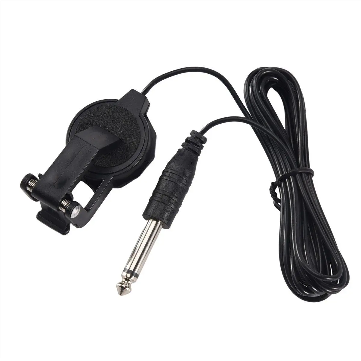 Professional Clip-On Soundhole Pickup for Acoustic Guitar, Violin, Ukulele & Mandolin, Black Plastic Instrument Accessory with 2.4m Cable & 6.3mm Jack for Recording, Instrument Accessories, Clipping In Sound Hole, Wired Recording, Bouzouki