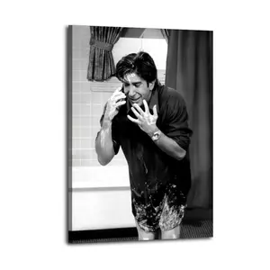 Funny Bathroom Wall Art Friends TV Show Comedy Poster Canvas Wall Art Home Decorative Prints Fade-Resistant Canvas Print Various Size for Home Gym Office Wall Decor