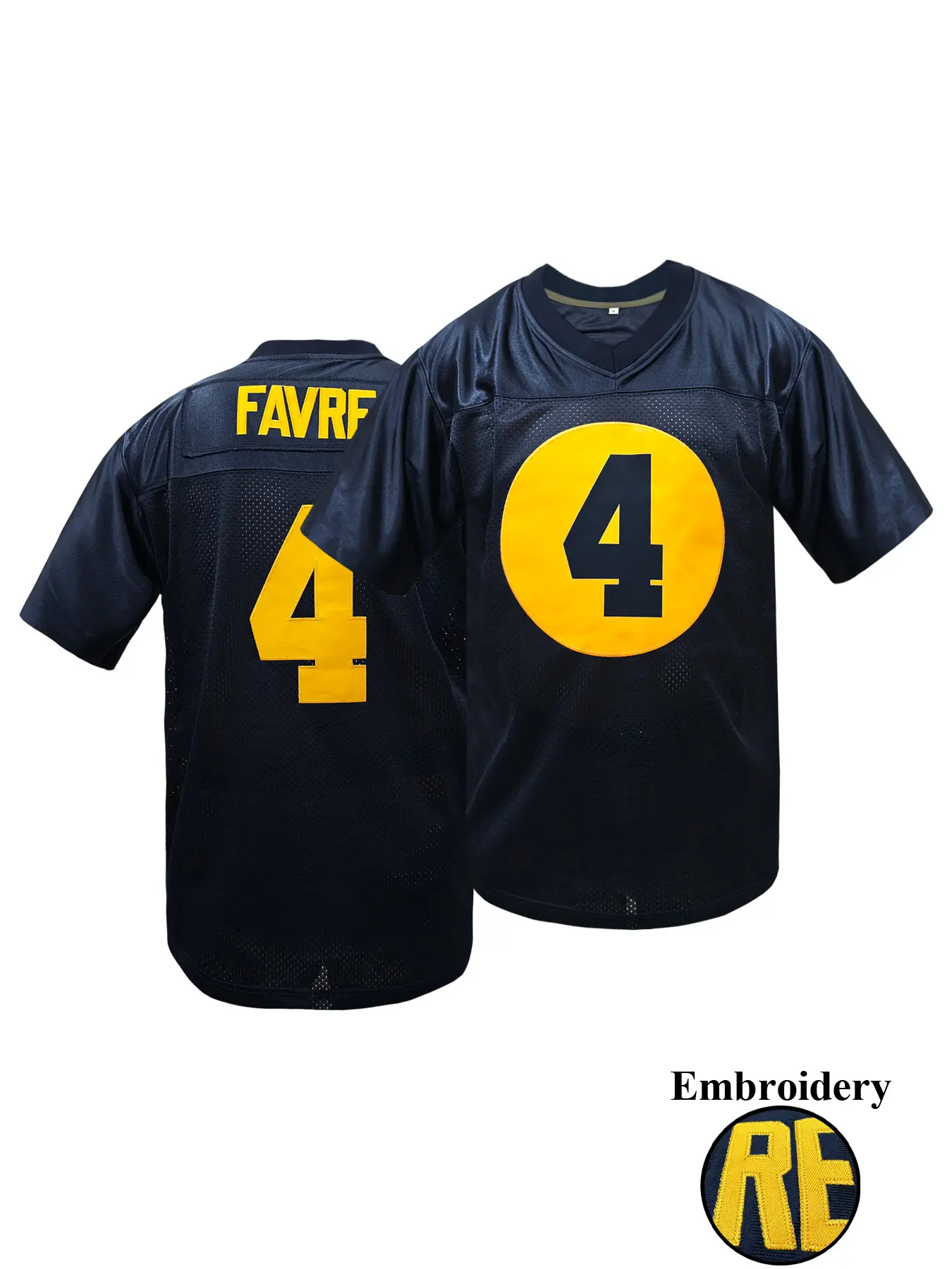 Men's Vintage American Football Jersey, V Neck Embroidered Rugby Jersey Green Bay #10 Short Sleeve Top, Breathable Loose Fit Casual T-Shirt, Breathable Athletic Top for Outdoor Sports,Gift for Training,Thanks Giving,Christmas,New Year
