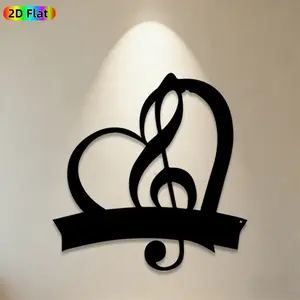 1pc Heart & Music Note Metal Wall Art, Romantic Heart Music Note Statue Mural, Ideal Gift for Valentine's Day, Wedding, Music & Love Decor Enthusiasts,  Metal Wall Decor , Perfect for Bedroom Wall & Garden Fence, Charming Romantic Home Decor