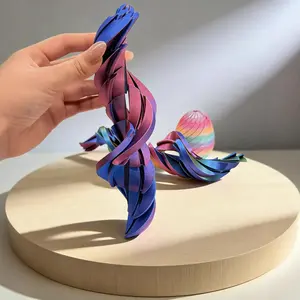 Sensory Hypnotic Gear Sphere Fidget 3D Printed Twisty Fidget Egg, Easter Egg Design, Fluid Flow Stress Relief Desktop Ornament for Home & Office gifts for boyfriend easter basket adults gifts decorative perfect toy anxiety lover animal figurine