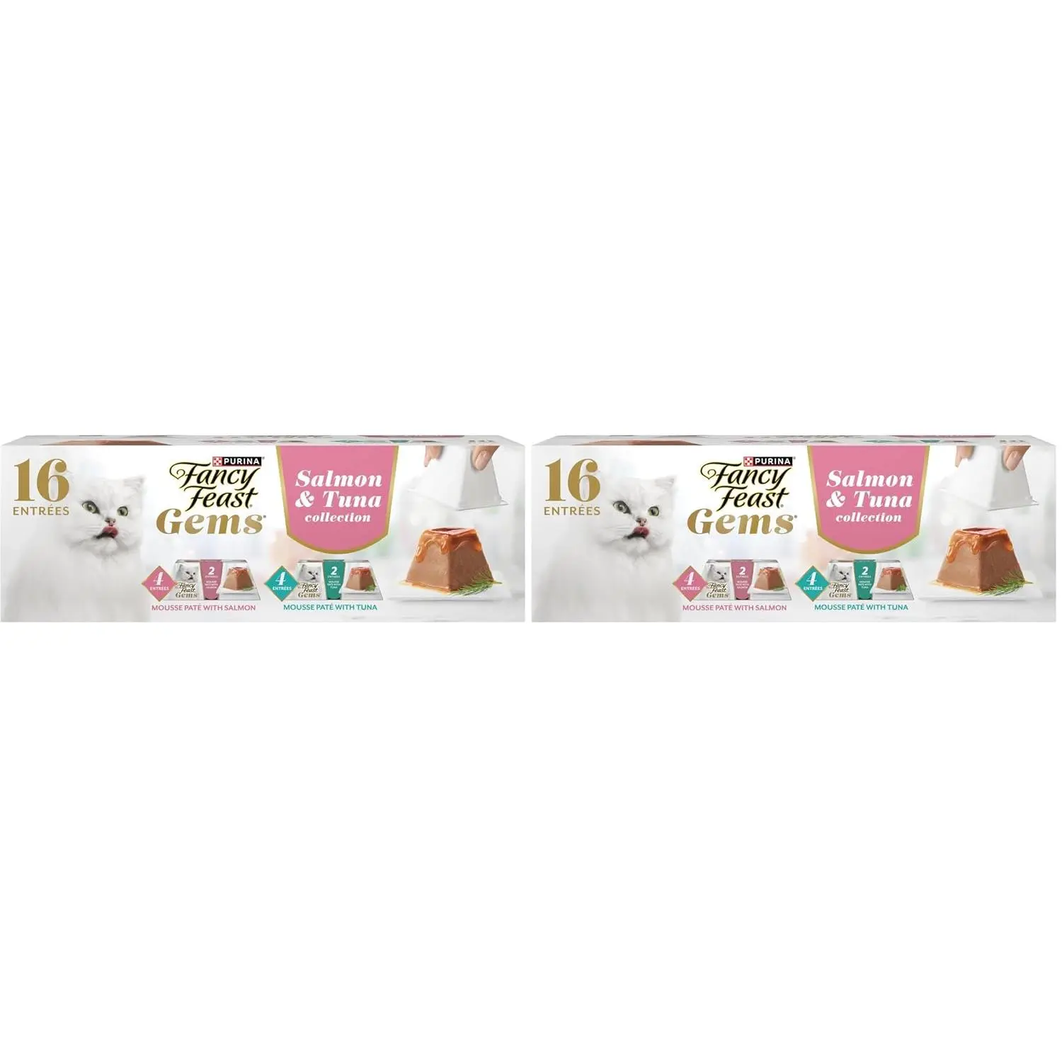 Fancy Feast Gems Pate Cat Food Mousse Salmon or Tuna and a Halo of Savory Gravy Wet Cat Food Variety Pack - (1) 8 ct. Boxes - 8 ct. Box