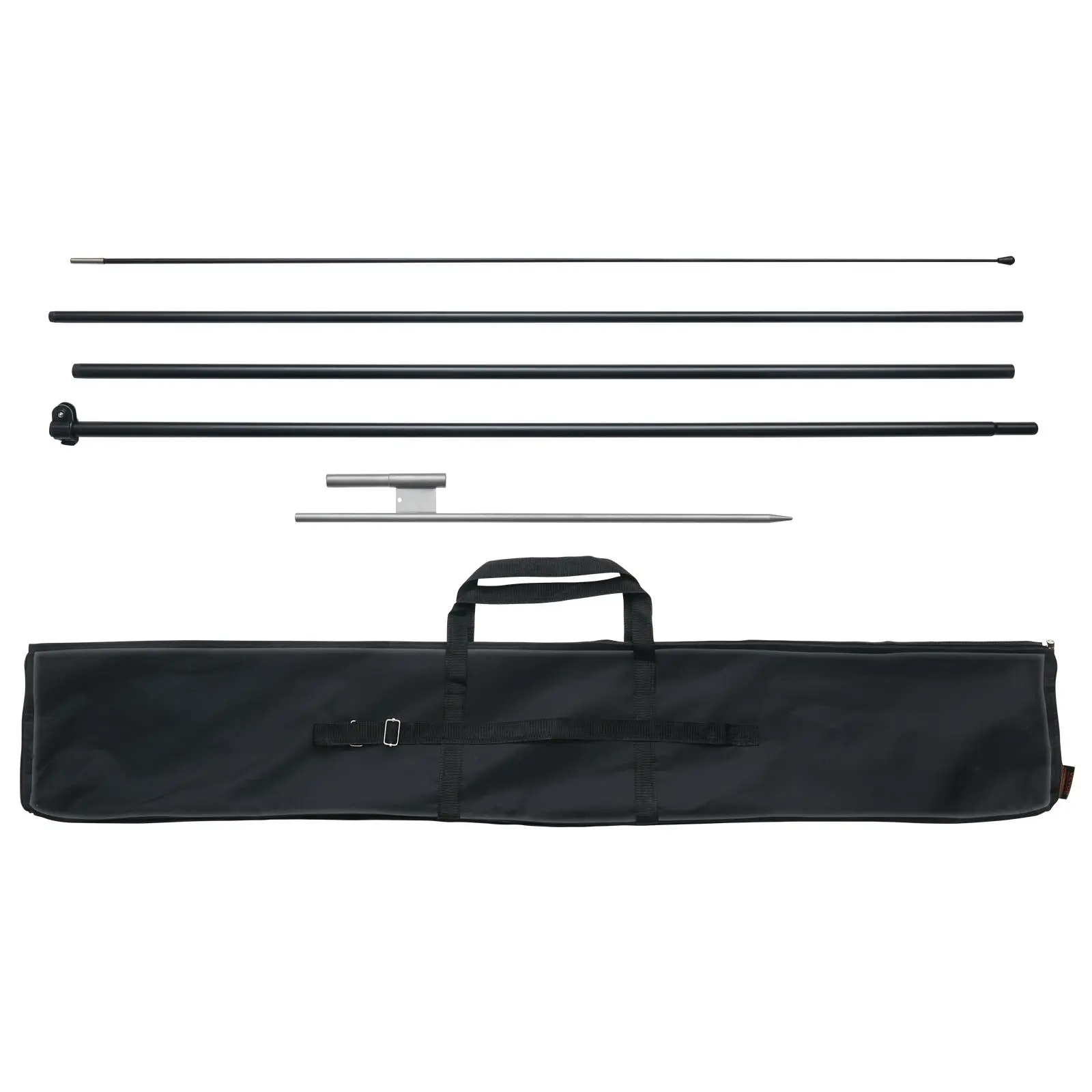 【summerfinds】VEVOR Feather Flag Pole Kit, Swooper Flag Pole Set 16.3 ft, Sign Flag Poles for Business Advertising Flags Outdoor, with A Ground Stake and Carrying Bag (Flag Not Included) Aluminum Banner