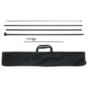 【fathersdaygift】VEVOR Feather Flag Pole Kit, Swooper Flag Pole Set 16.3 ft, Sign Flag Poles for Business Advertising Flags Outdoor, with A Ground Stake and Carrying Bag (Flag Not Included) Aluminum Banner