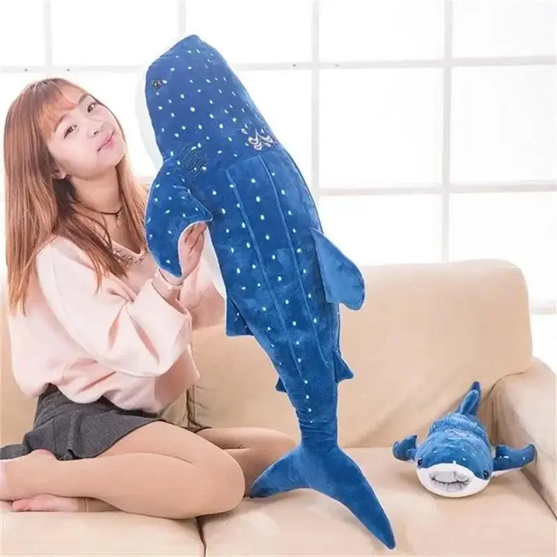Large Whale Shark Body Pillow Long Cute Fish Stuffed Sofa Decorative Plush Body Pillow Whale Shark Back Plush Cushion Decor Gift