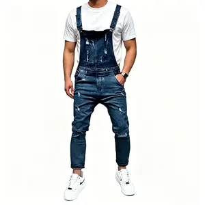 Men's Denim Bib Overalls Fashion Slim Fit Jumpsuit with Pockets Multi-pocket  Menswear Adjustable Coveralls
