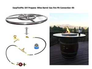 EasyFirePits DIY Propane Wine Barrel Gas Fire Pit Connection Kit