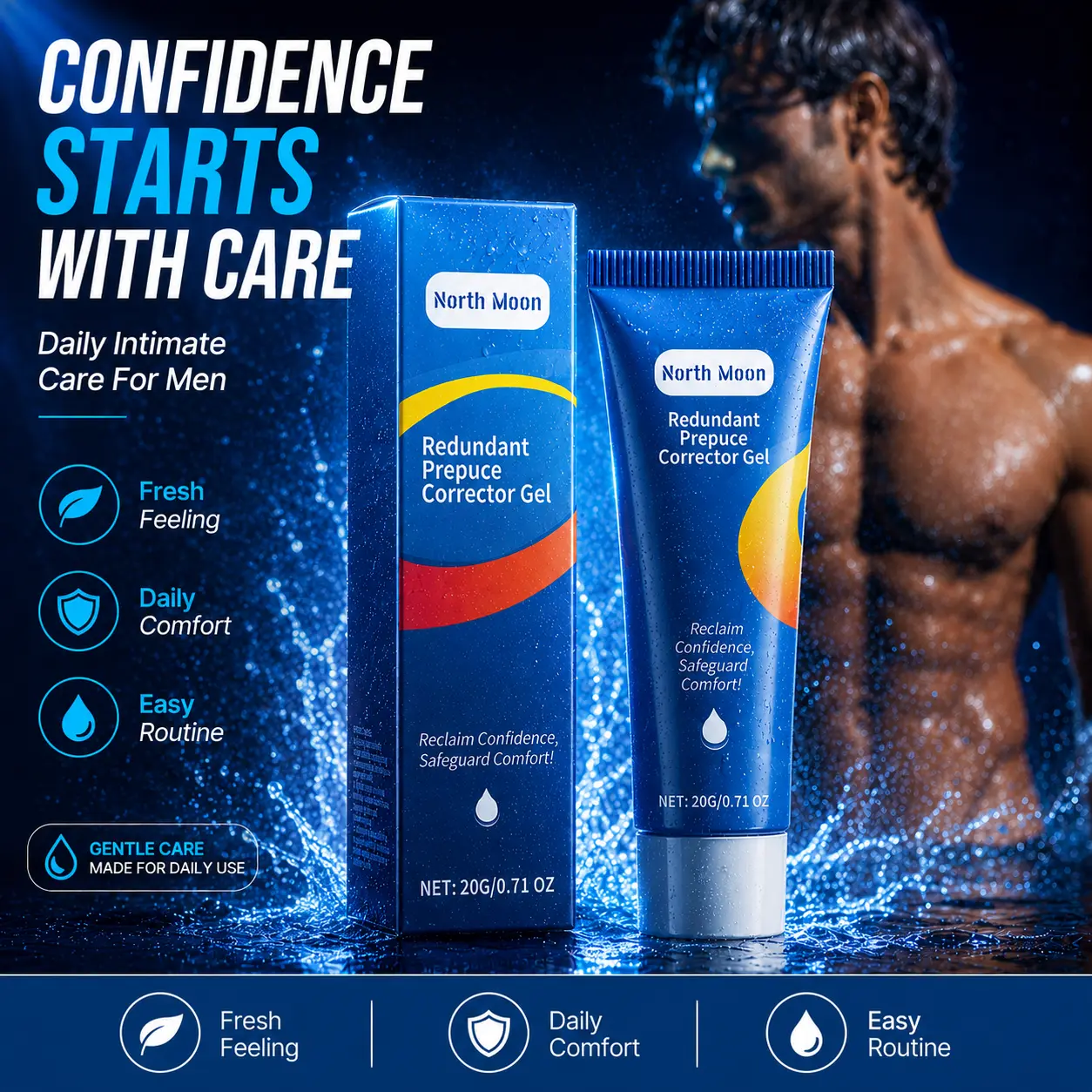 Men's Intimate Care Gel – Gentle Daily Care, Lightweight Formula, Fresh & Comfortable Feeling
