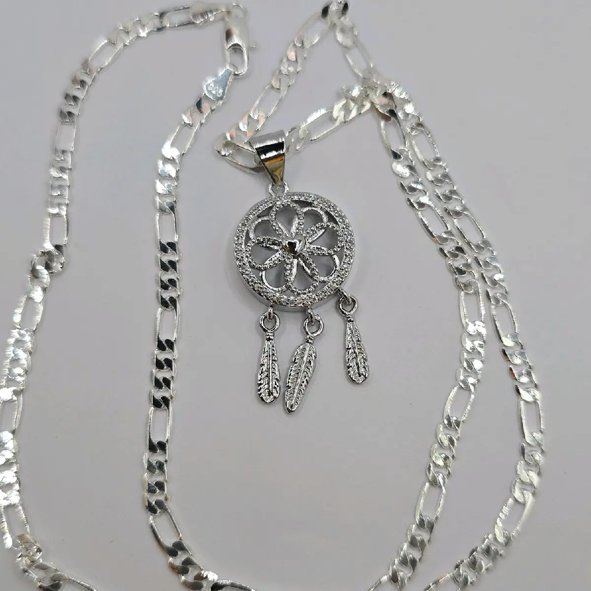 Dream Catcher multi-stones fashion necklace white color Gold-plated 24"inches