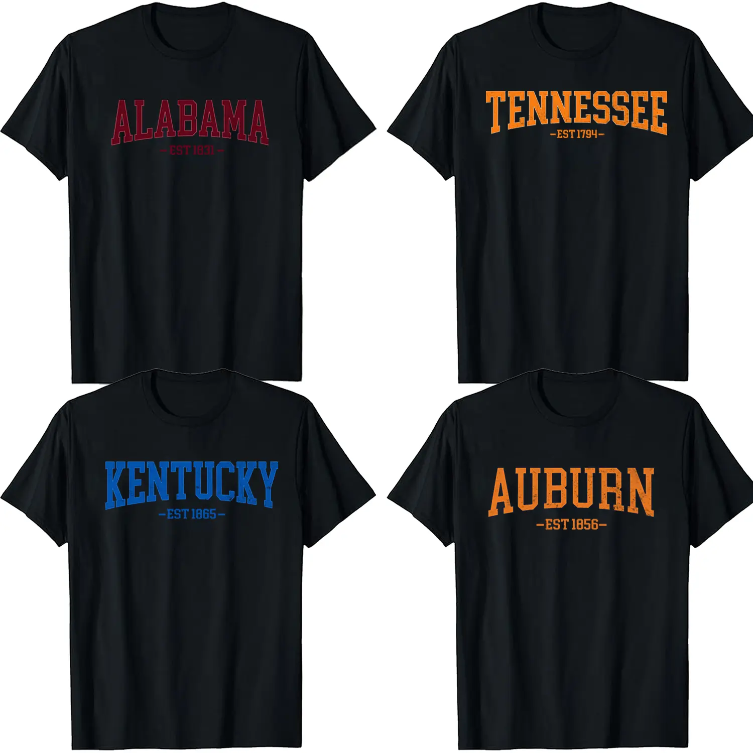 Vintage Varsity State T-Shirt Distressed Athletic Style Unisex Graphic Tee Casual Outfit for Students Campus Wear, Gift for Friends & Family on Back to School & Holidays