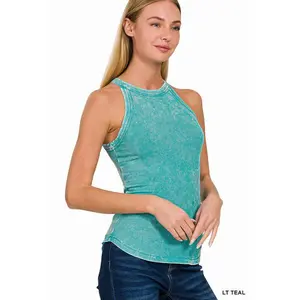 WASHED RIBBED CAMI TOP