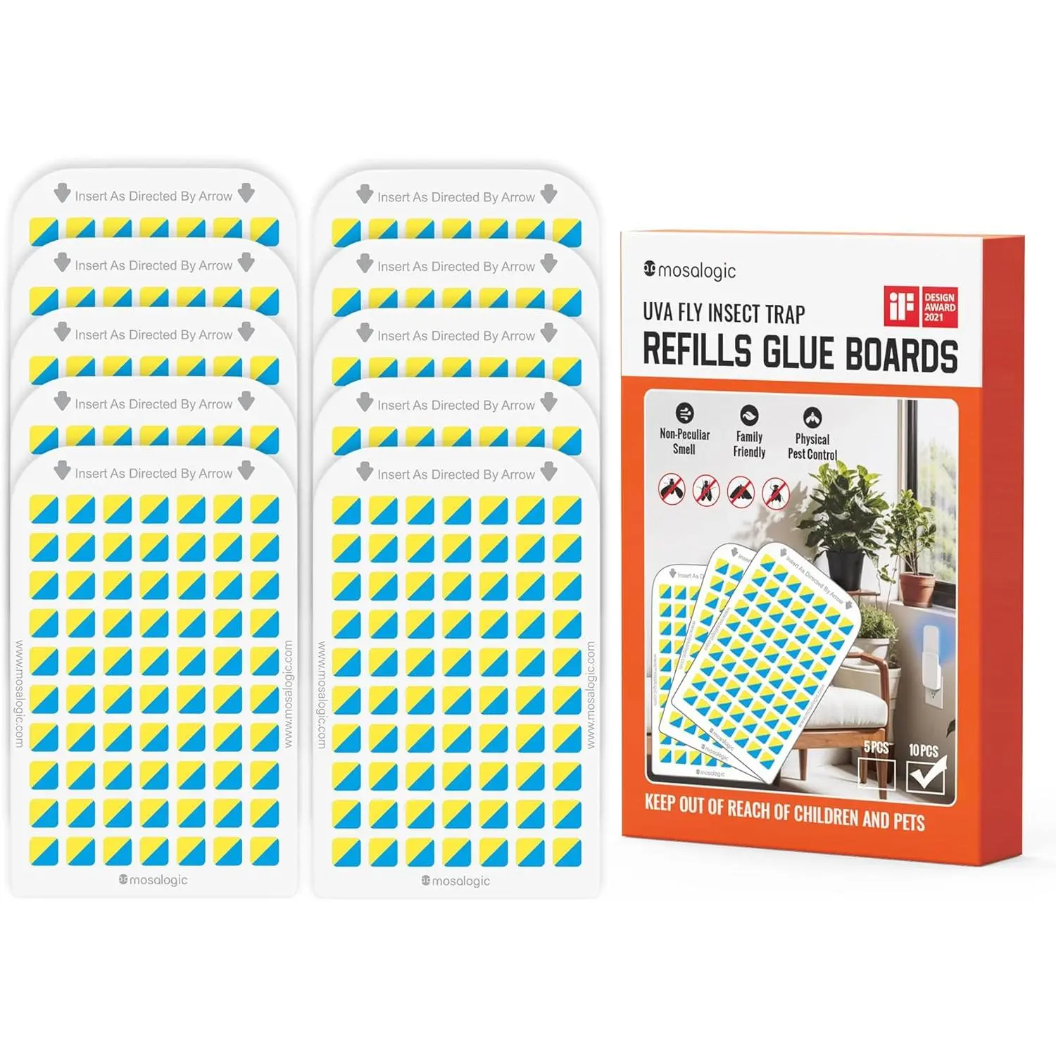 Mosalogic Flying Insect Trap Refills (No Device Included), Anti Mosquito Multi-Insect Sticky Trap, Bug Control Accessories, Bug Control Multi-Insect