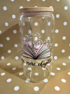 16oz Glass Coffee Cup - One More Chapter