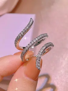 1 PC Gorgeous Style Cubic Zirconia Ring Stackable Rings Stacking Rings For Women For Valentine's Day Gift Wedding Engagement Anniversary Party Jewelry