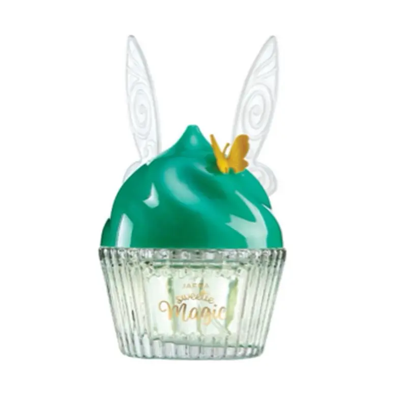 Jafra Perfume - Green Cupcake Design with Fairy Wings and Yellow Flower Detail