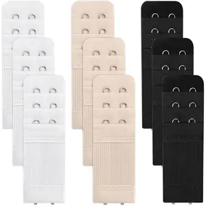 9 count Bra Extender 2 Hook 3 Row, Women's Soft Comfortable Elastic Bra Strap Extender, Lady's Bra Extenders 2 Hooks