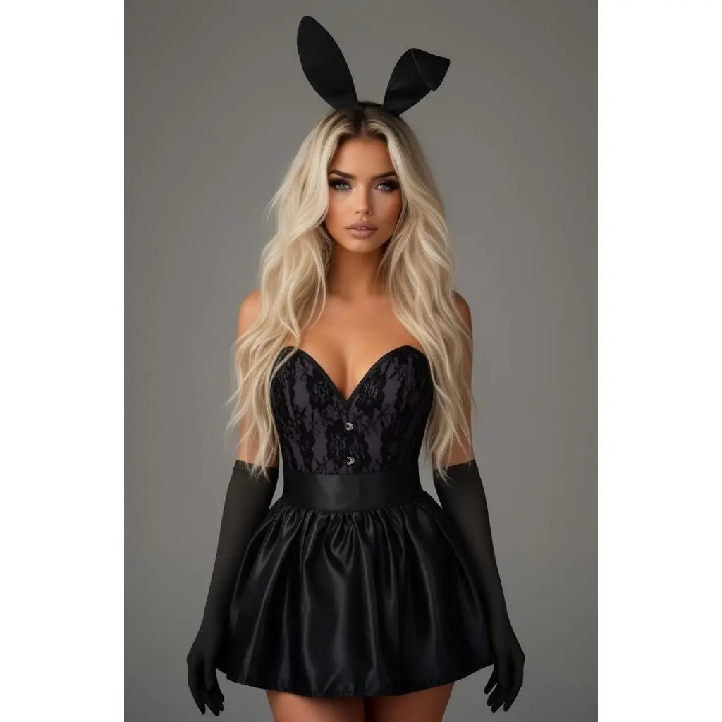 Top Drawer 5 PC Premium Boudoir Bunny Corset Costume