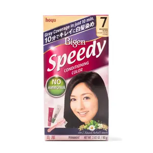 Hoyu Bigen Speedy Hair Color Dye, #07 Brownish Black - Haircare Product, 1 Box