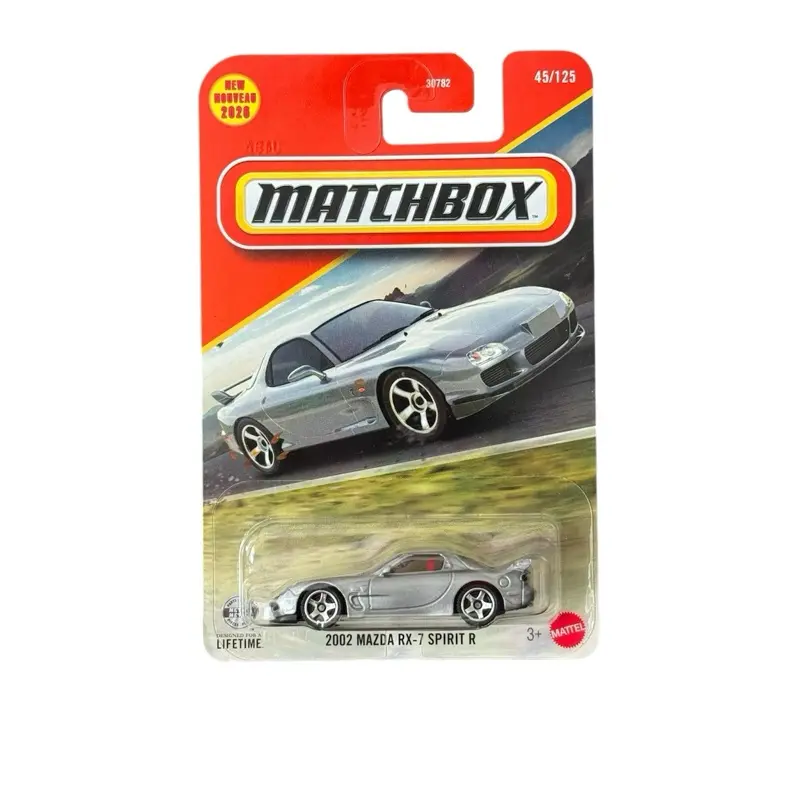 Matchbox 2002 Mazda RX-7 Spirit R 1:64 Diecast Toy, Silver Exterior with Red Interior, Collectibles Model Cars, Mini Diecast Toy, Must-Have for Mazda Fans