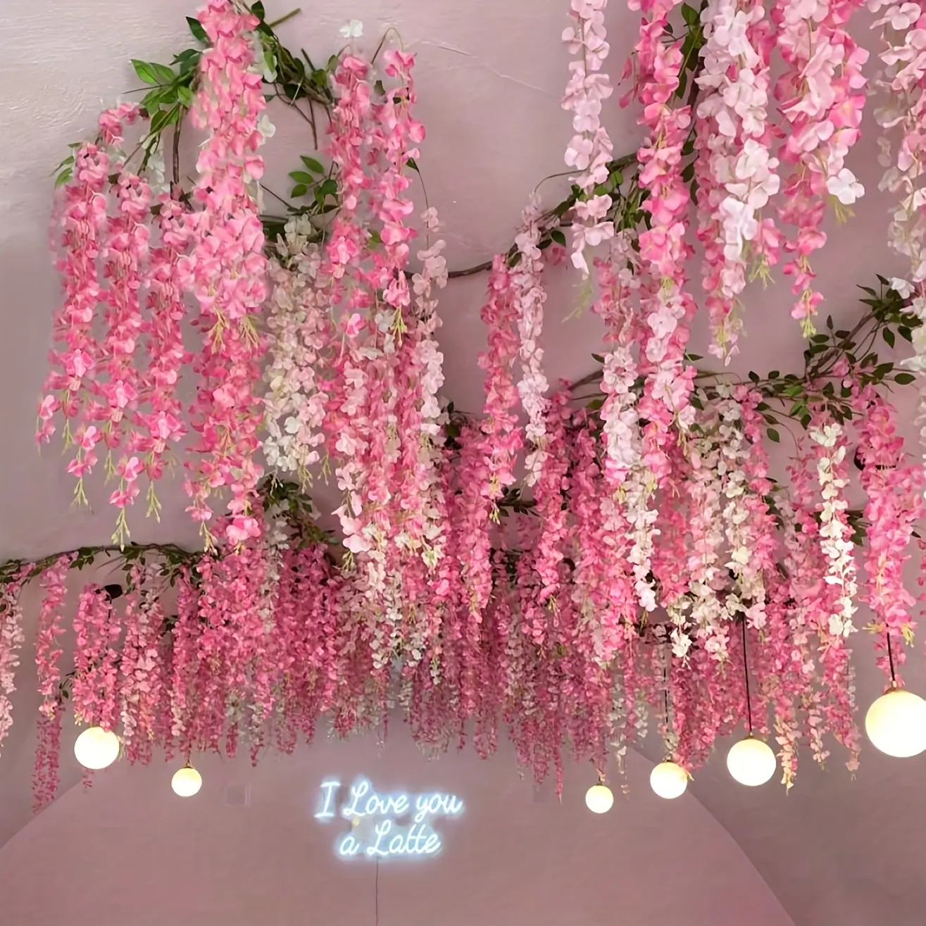 Artificial Wisteria Flower, 1 Count Romantic Plastic Faux Flower, Faux Floral, Decorative Hanging Flower, Artificial Flower Decorations for Weddings, Family Gatherings & Parties