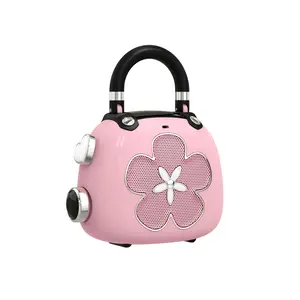 DOSS Candy Bluetooth Speaker Mini Wireless 5W Full-Range Driver Crystal Sound Portable Bluetooth 5.0 Pink Subwoofer Bass Pro Shop Audio for Room Desk Chargeable Vintage Design USB Power Gifts