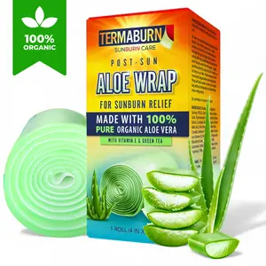 Termaburn Aloe Vera Wrap for Sunburn Relief - Organic Hydro-Gel Aftersun Treatment with Aloe Vera Gel for Burns & Peeling Irritation - Beach Essentials