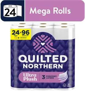 Quilted Northern Ultra Plush 3-Ply Toilet Paper, 24 Mega Rolls