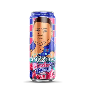 Rizzler Berry Sparkling Juice Cocktail 22 oz Big Can 6 Pack Beverage Drink Sweet Tangy Berries & Tropical Fruits Punchy Flavor