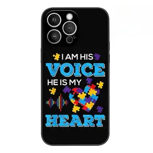 Caring for Autism Pattern Phone Case for iPhone 17 Air 16 Pro Max 15 14 Plus 16E 13 12 Mini 11 Promax X XS XR XSMax Shockproof Full Camera Protection Durable Slim Silicone Cover