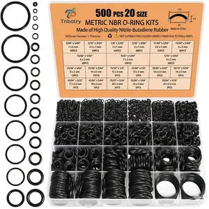 500 Pcs 20 Sizes O Ring Kit, Rubber O-Ring Assortment Kit, Heavy Duty Rubber Washers Pressure Washer Gasket Rings Set for Plumbing Various Car Auto Vehicle Repair, Air or Gas Sealing Connections Resist, Hardware
