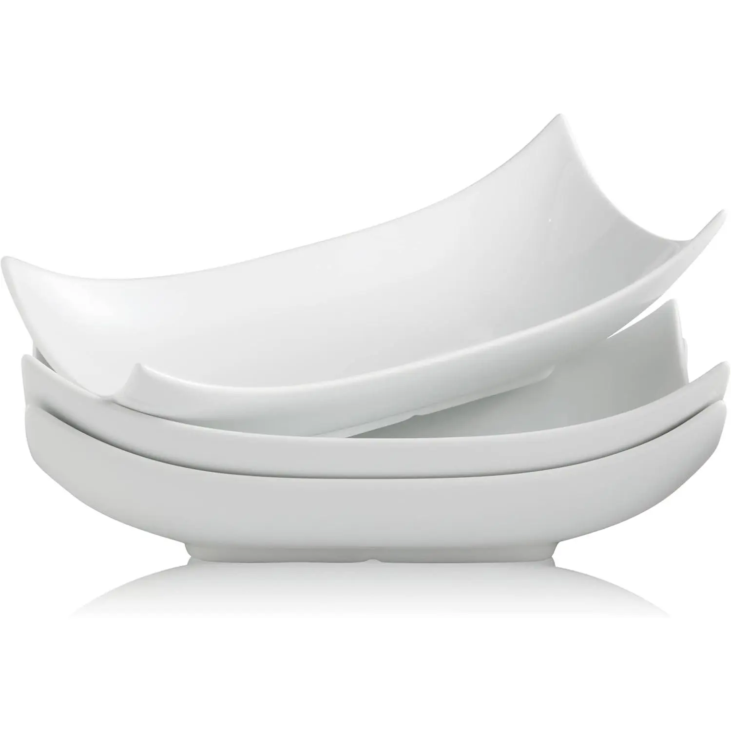 Serving Platters Serving Bowls Set Turkey Serving Platter Porcelain Serving Dishes For Entertaining Special Curved Deep Large Thanksgiving Dishes Gifts Set of 3 White 12 Inch