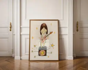 8K UHD Yoshitomo Nara poster Guitar Girl Yoshitomo Nara Print