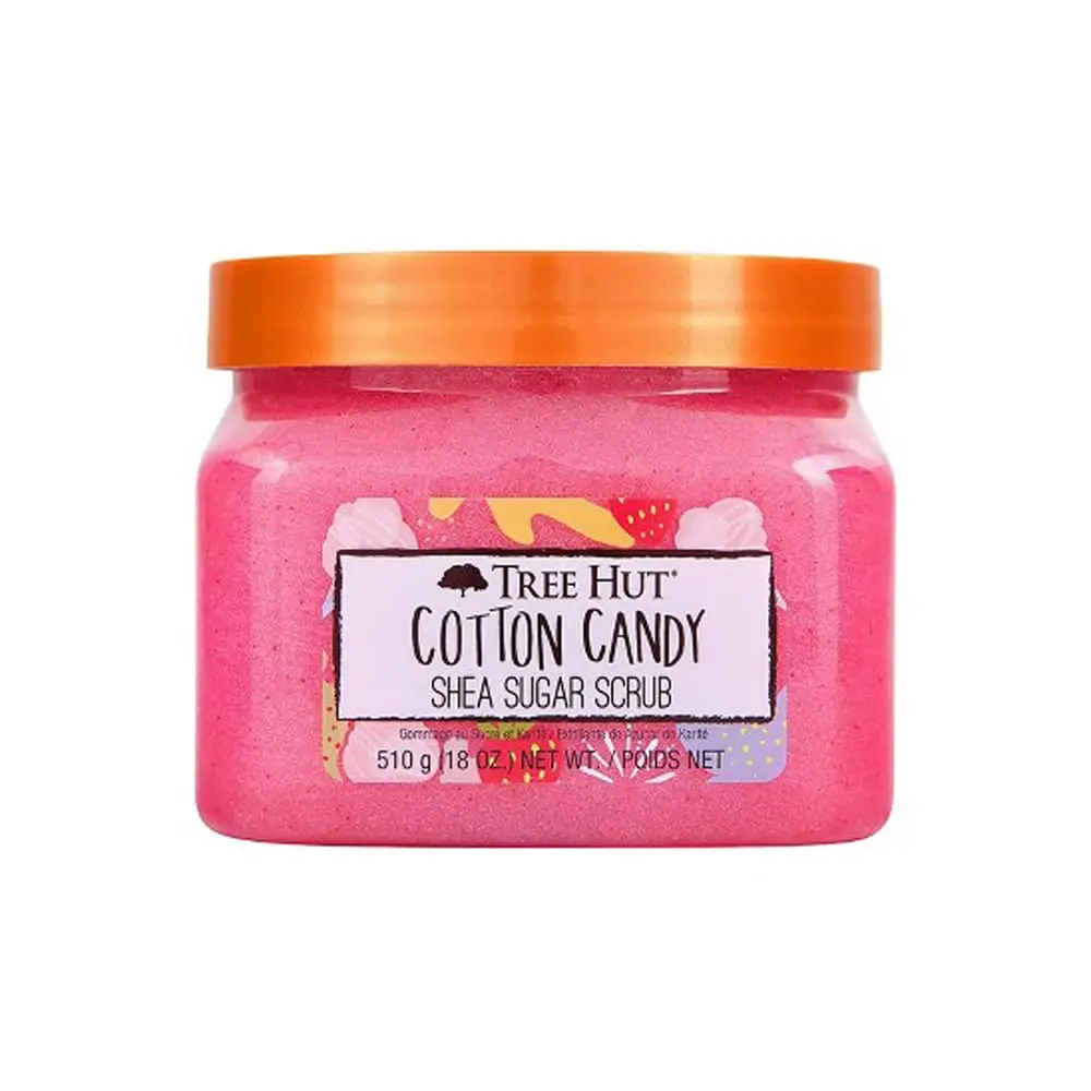 Tree Hut Cotton Candy Body Scrub, Exfoliating & Hydrating Sugar Scrub with Shea Butter & Essential Oils, Smooth Skin, Body Exfoliator For All Skin Types, Self Care Gifts for Women, Vegan, 18 Oz