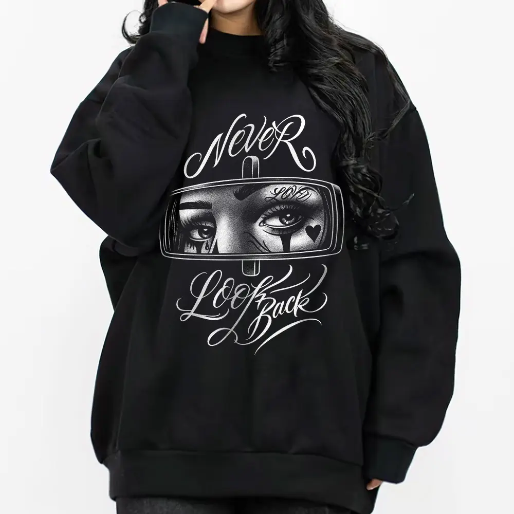 Never Chicano Clothing Lowrider Style Chicana Art Gangster Clothes Cholo Outfit Cotton Fabric Unisex Hoodie for Men and Women Long Sleeve Casual Streetwear