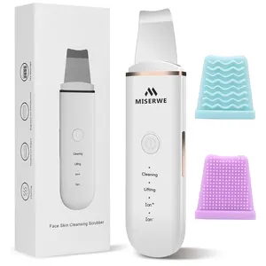 Electric Ultrasonic Facial Cleanser, Electric Facial Gua Sha Board and Blackhead Remover, 4-in-1 Pore Cleansing and Exfoliating Device, 3-Mode Facial Cleanser (includes iontophoresis mode), USB rechargeable, ideal for women's home use