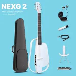 【Enya NEXG 2/NEXG 2 Basic】 Acoustic-Electric Guitar Carbon Fiber Travel Smart Audio Guitar with 50W Wireless Speaker, Wireless Microphone, Hi-Fi Monitor Earphones, Footswitch, Charging Stand, and Gigbag, Christmas Gift, TikTokShopHolidayHaul