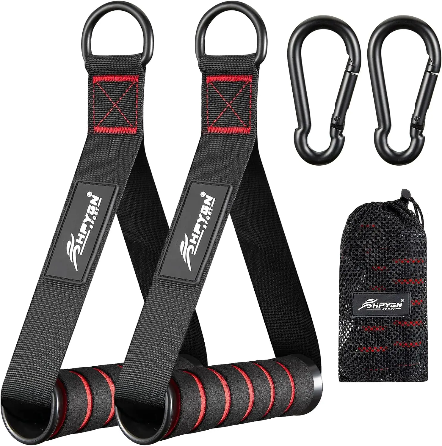 HPYGN Heavy Duty D-Shape Gym Handles - Durable Exercise Machine Attachments, Secure Grip D Handle Attachments, Universal Fit for Cable Machines, Versatile Workout Accessories
