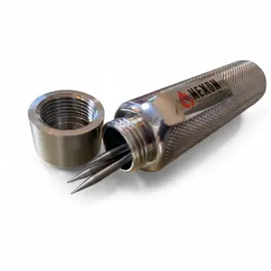 Nexon SS Tungsten Electrode Holder T202112 - 4 Inches - 304 Stainless Steel CNC Machined Billet with Mirror Shine Finish & Pocket Clip - Welding Accessories