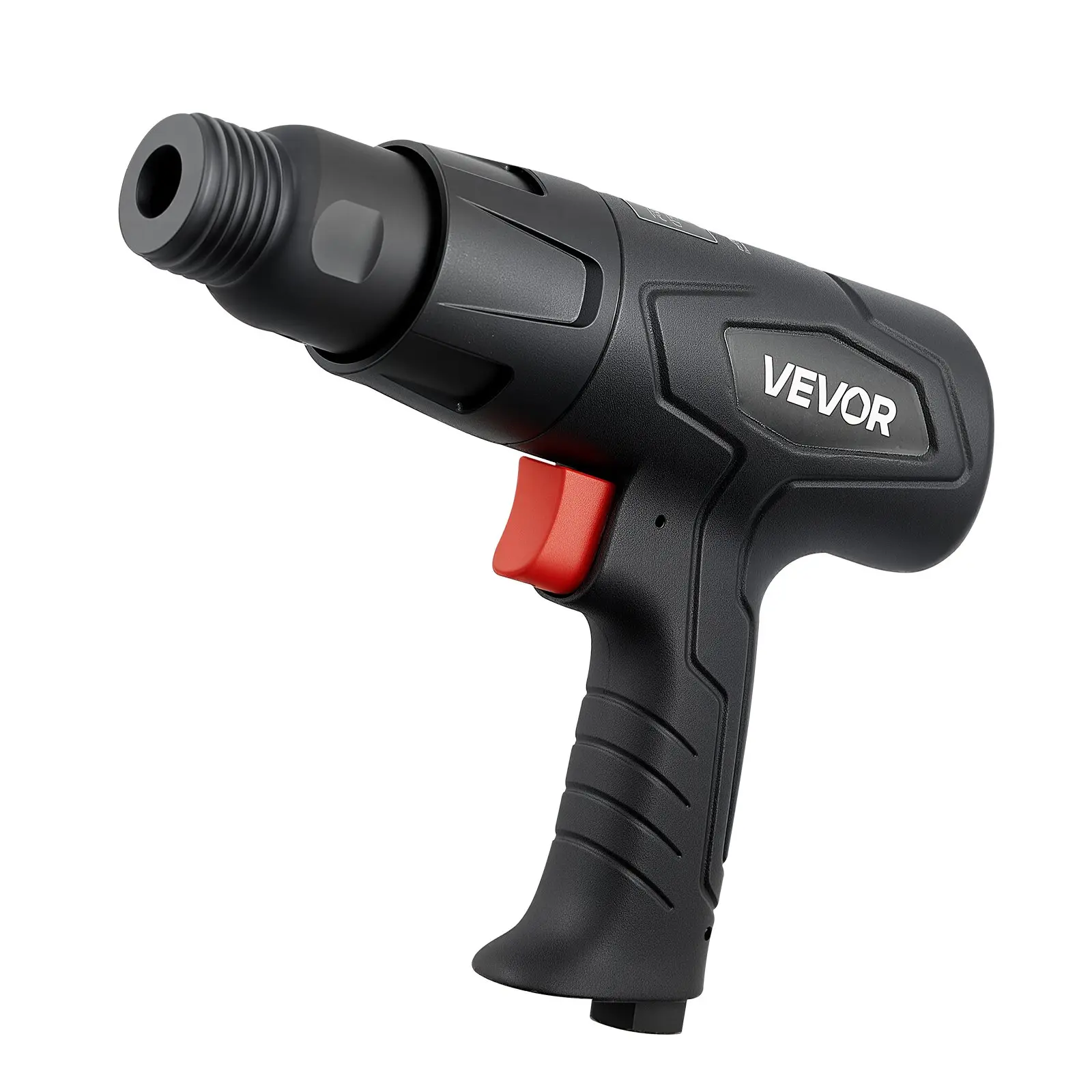 VEVOR Pneumatic Air Hammer, 2500-2700BPM, 2.76in Stroke, Lightweight Aluminum Alloy Frame, 4pcs 6.7in 4 Replaceable Long Barrel Chisels, 1/4 NPT, Anti-Slip Comfortable Fatigue-Free Grip, Efficient Cutting Scraping Demolishing Pneumatic Shovel Tool, Oil In