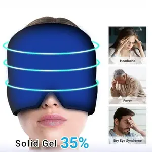 Portable Headache Cap with Facial Cooling Gel Band and Eye Mask, Chill Effect, Adjustable Face and Forehead Cooler, Relieves Fatigue, Unisex, All Seasons