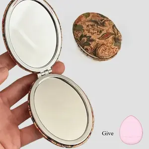 Vintage Style Portable Small Mirror, Desktop Foldable Dual-Sided Mirror, Creative High-End Simple Travel Makeup Mirror for Women