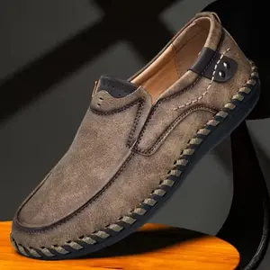 Men's Work Leather Shoes Casual Slip on Loafers for Driving Walking Business