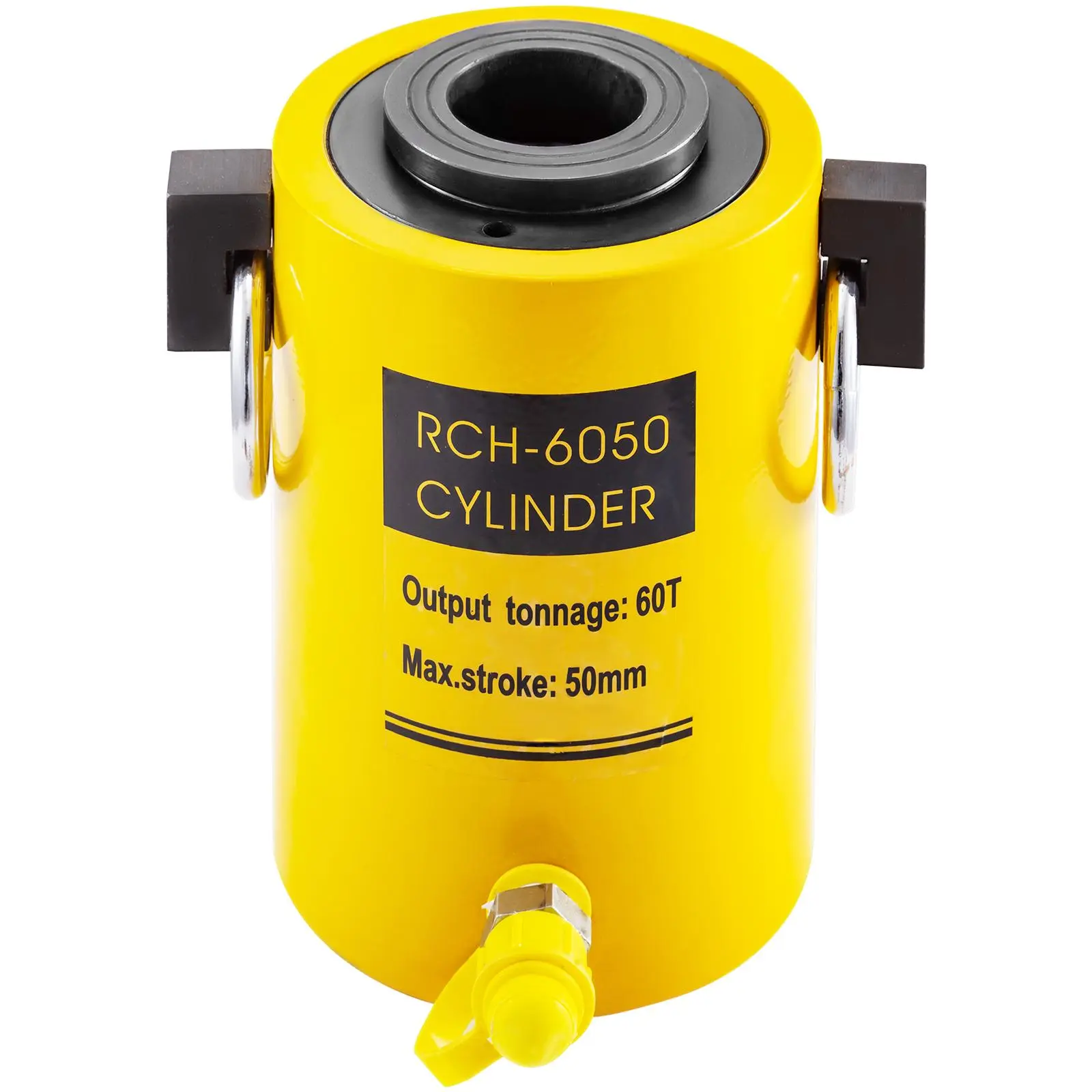【BackToSchool】VEVOR 60t 50mm Hollow Plunger Hydraulic Cylinder Jack, Metal Tool with Convenient Compact Durable Design, Circle Texture, Painted Surface, 130000 lbs Capacity, Quick Connect, Large Lift, Narrow-Space Ready for Automotive Body Shops, Bridges,