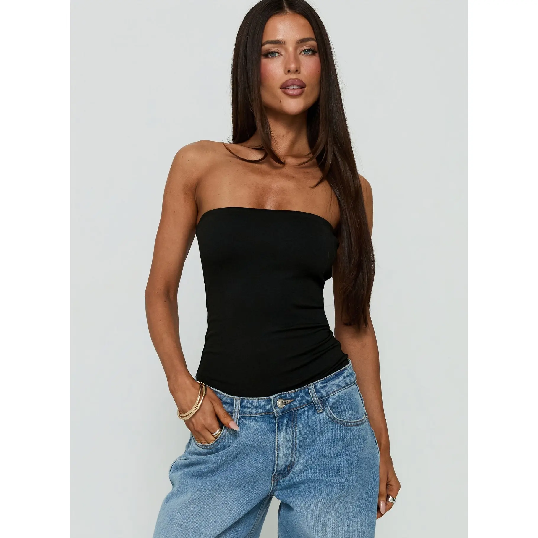 Namari Strapless Bodysuit Black