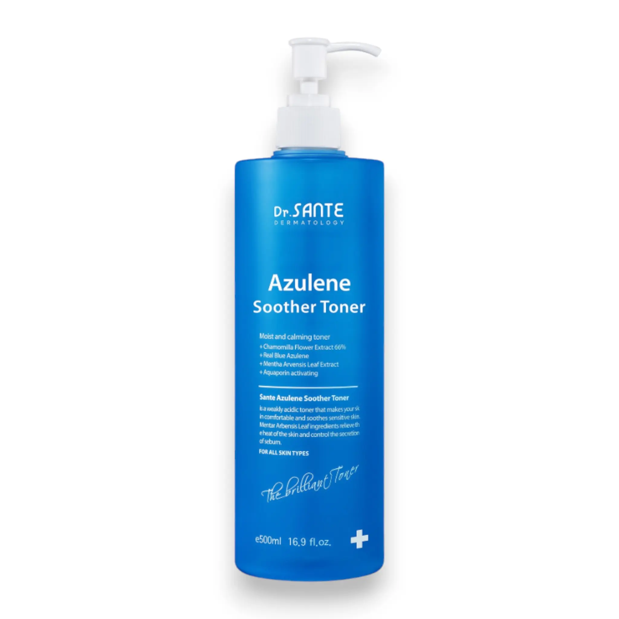 Dr. SANTE Azulene Soother Toner 500 mL | Korean Hydrating Toner with Hyaluronic Acid | Calming K-Beauty Skincare for Sensitive, Dry & Oily Skin | Good for Women and Men | Authentic Korean Skincare Curated by M5TR