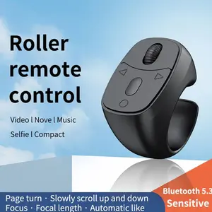 Wireless Finger Shutter Remote Control for Cell Phones - Bluetooth Scrolling Ring & Page Turner for Travel - Perfect Mobile Phone Controller for Easy Navigation NONE