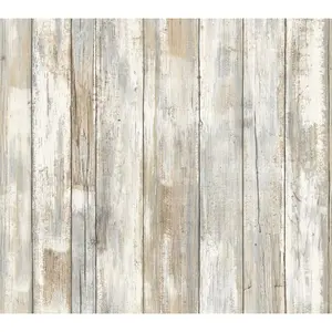 RoomMates Distressed Wood Peel & Stick Wall Decor